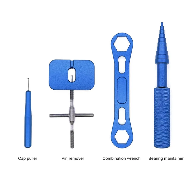 Reel Repair Tool Kit for Fishing Reel Removal Ball Bearing Maintenance Spool Disassembling Wrench Fishing Tools Blue