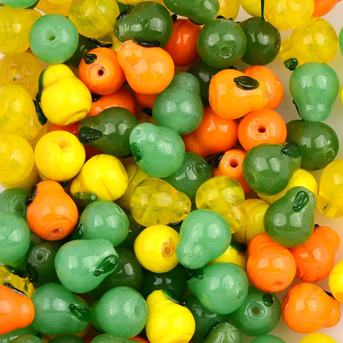 1.2x1.4cm 8pcs Random Color Mix Fragrant Pear Lampwork Beads For Jewelry Making DIY Earring Necklace Bracelet Accessories