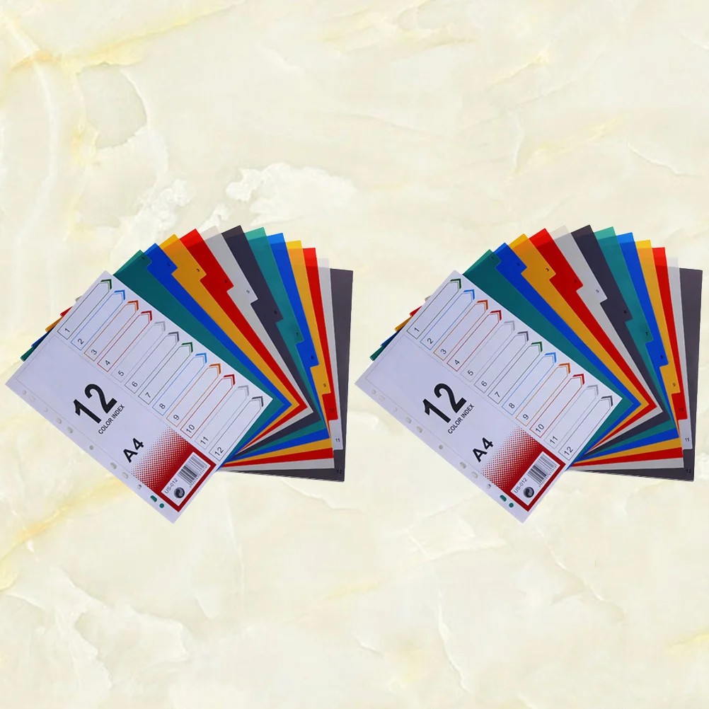 

2pcs A4 Index Page Dividers 6-Ring Binder Tab Sheets For Notebook Wide Tabs Extended Divider Reinforced Holes Organizing