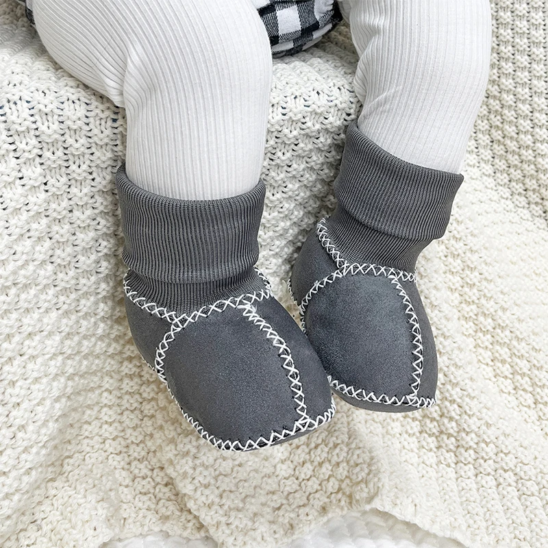 Plus Samt Infant Winter Baby Junge Mädchen Booties Wildleder Weiche Schuhe Erste Wanderer Anti-slip Dicke Warme Neugeborenen Krippe schuhe