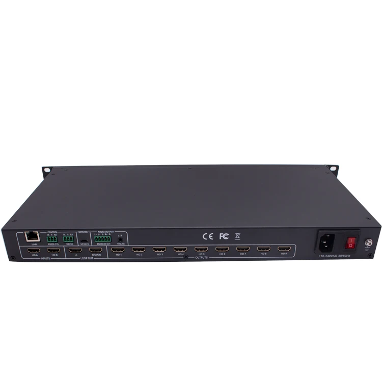 Prosesor Video Wall HDMI 4K 2X9 dengan Kontrol IP RS232, Pengontrol Video Wall HDMI 3X3 untuk Sistem Home Theatre