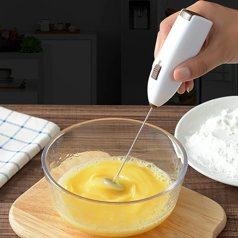 Handlicher Elektrischer Eierschläger Mini Batteriebetriebener Milchaufschäumer Kaffee-Getränkemixer Milchschäumer Küchenwerkzeug