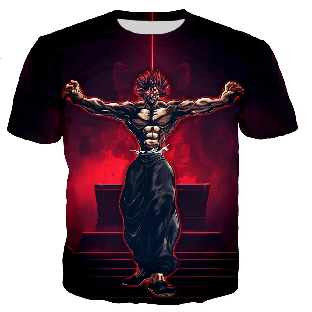 Anime Baki The Grappler T-Shirts Yujiro Hanma 3D Print Streetwear Men Women Fashion Short Sleeve T Shirt Kids Tees Tops Clothing