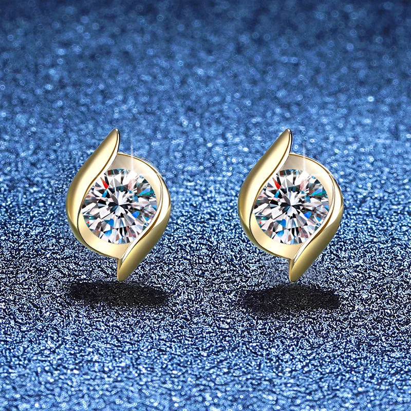 

Серьги с муассанитом PT950, инкрустированные платиной 1 карат, легкие роскошные универсальные женские серьги, серьги с бриллиантами PT950, отпечаток