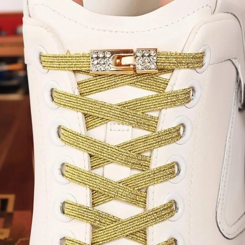 1 Paar Schnürsenkel ohne Binden, bunte Schnallen-Schnürsenkel, Perlenlicht, bunte Mode, ohne Binden, elastische Schnürsenkel für Sneaker, Kinder und Erwachsene – Detail 9