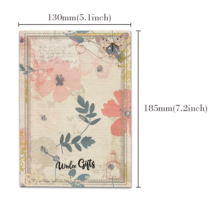 Rice Paper Original Design WuleeGifts Butterfly Prisoner Retro Scrapbooking Decoration Vintage Junk Journal S24060201 8PS Papers