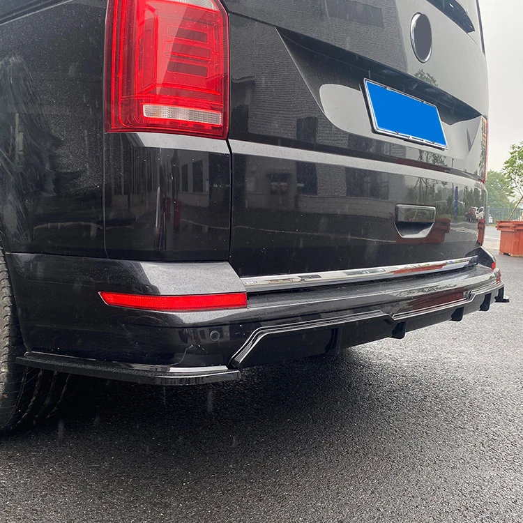 2015 To Up For VW Volkswagen T6 Car Rear Bumper Lip Diffuser Splitter Spoiler Aprons Cover Guard Trim By ABS Black Body Kit