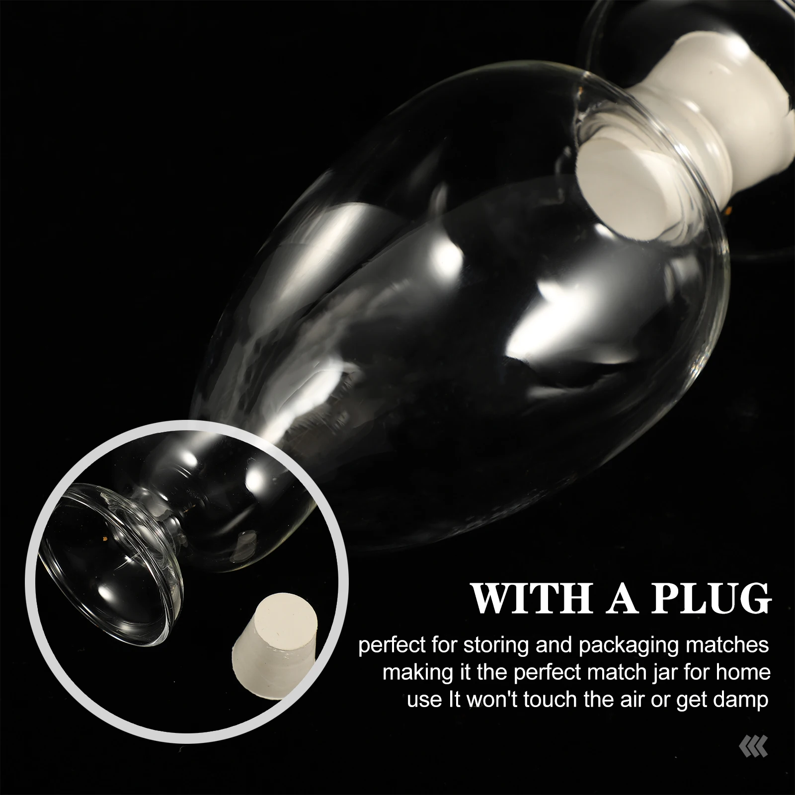 

Glass Specimen Bottle with Stopper Transparent Conical Design for Study Results Display and Experimental Samples Storage