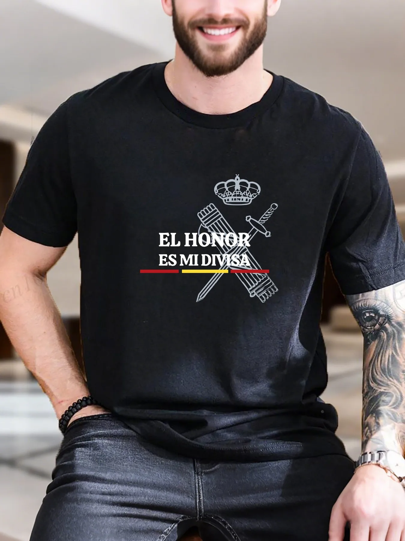 

New Arrival Fashion Men's Cotton Printed T-Shirt Honor Division Logo Design Breathable Soft Casual Wear Summer Essential Short Sleeve