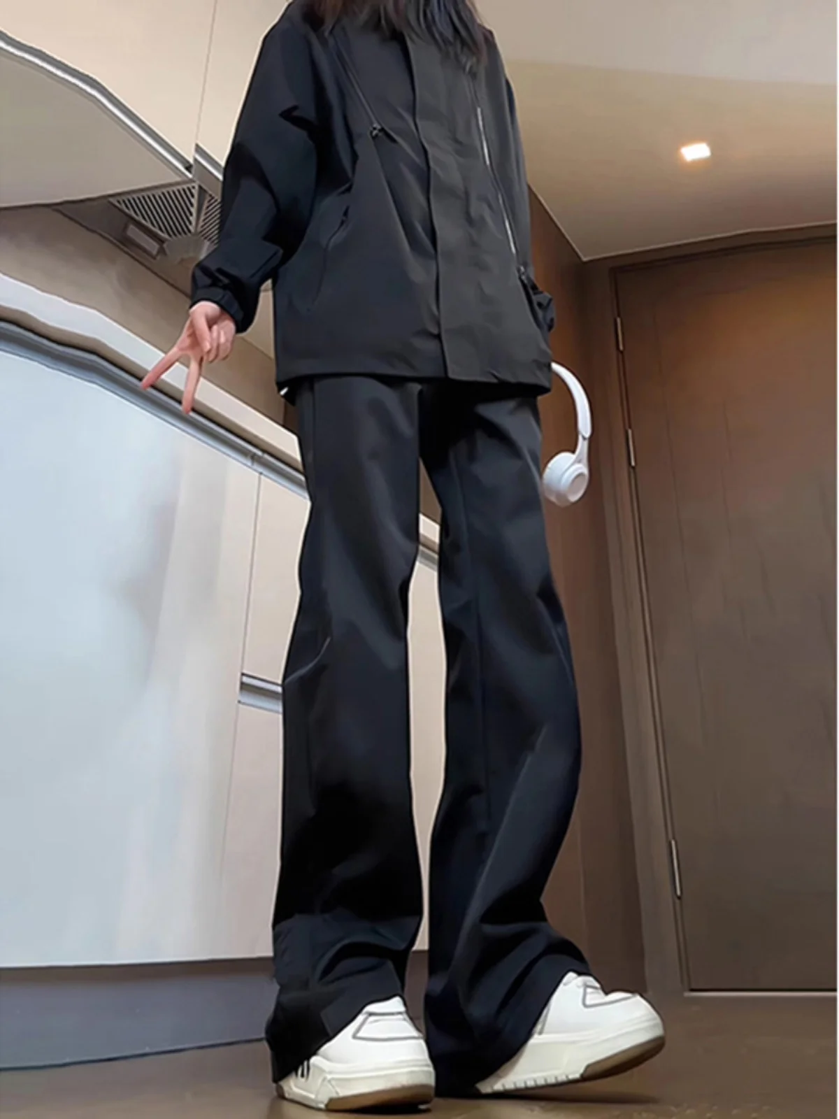 

Джинсы Cleanfit Soft Fleece Lined Slim Fit с высокой талией и микро-клешем для высоких мужчин, осенне-зимние, прямого кроя