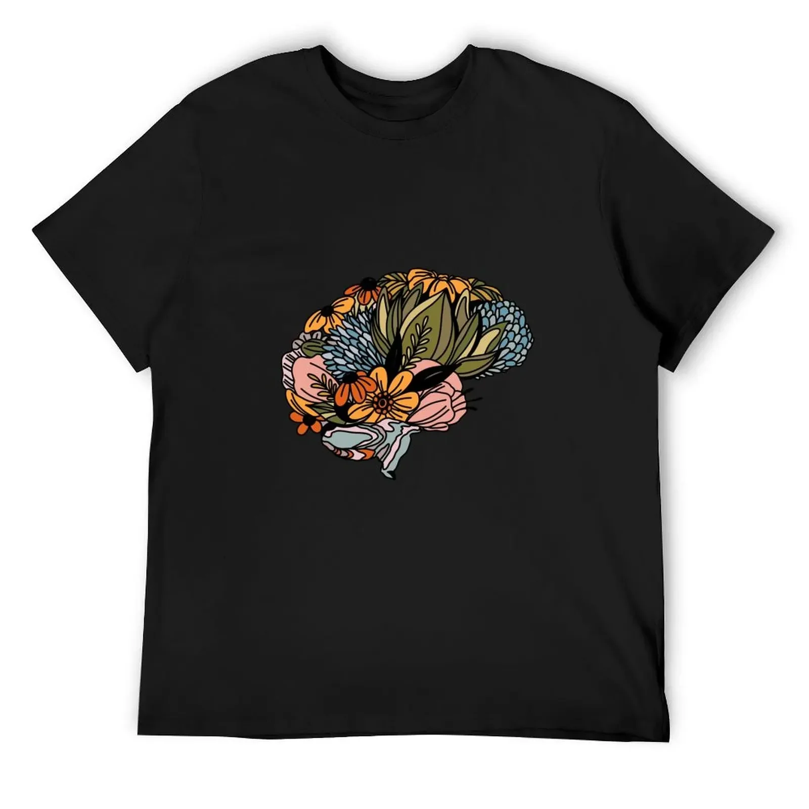 Botanical Brain T-Shirt sweat sports fans graphic t shirt vintage black t shirts for men