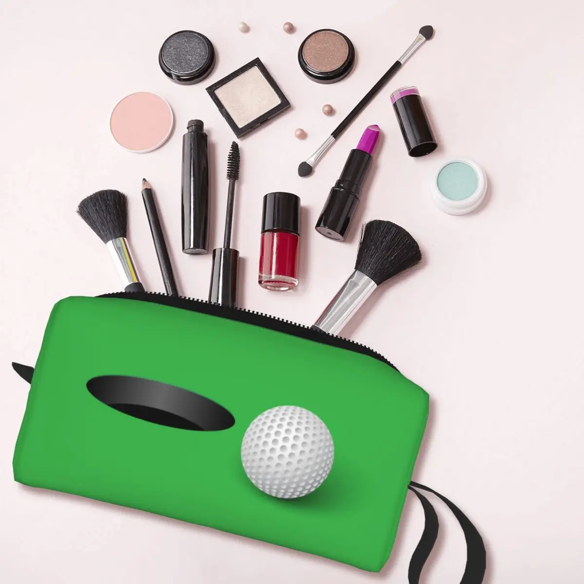 Custom Funny Sport Golf Ball Toiletry Bag for Women Makeup Cosmetic Organizer Ladies Beauty Storage Dopp Kit Case