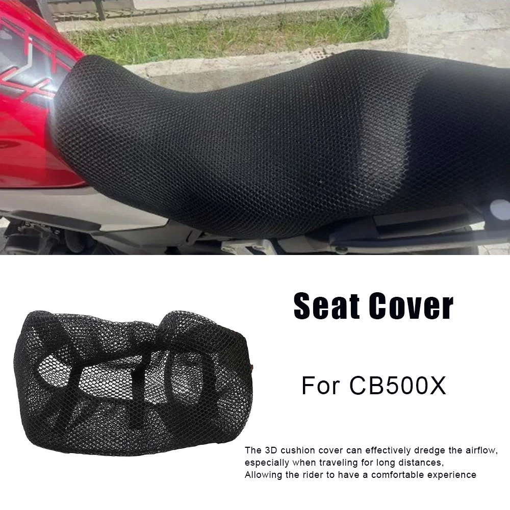 For Honda CB500X CB500 X Motorcycle Seat Cover 3D Mesh Fabric Seat Non-Slip Breathable Protect Cushion