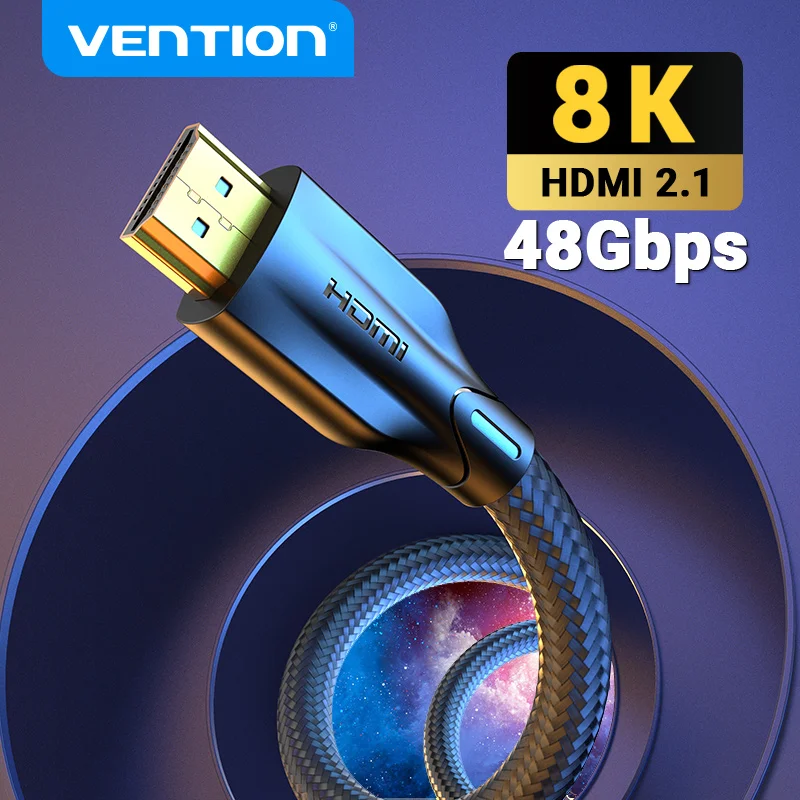 Vention HDMI-Compatible Cable for Xiaomi Mi Box HDR10+ HD 2.1 Cord 8K@60Hz 4K@120Hz for HD Splitter 48Gbps Apple TV eARC Dolby