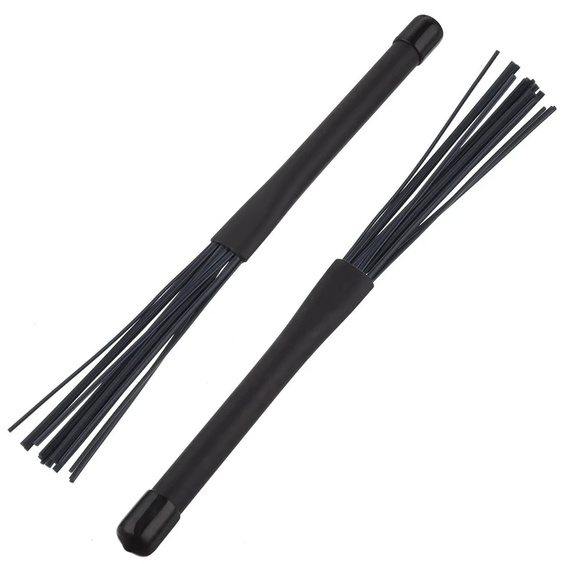 2 Pair Jazz Drum Brushes Retractable Drum Sticks 32 Cm Black