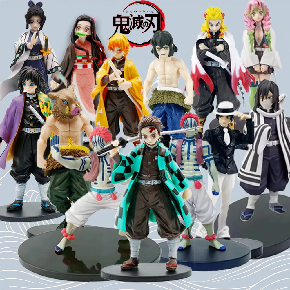 Neue Demon Slayer Anime-Actionfigur - Kamado Tanjirou mit Agatsuma Zenitsu und Nezuko PVC-Modellfiguren