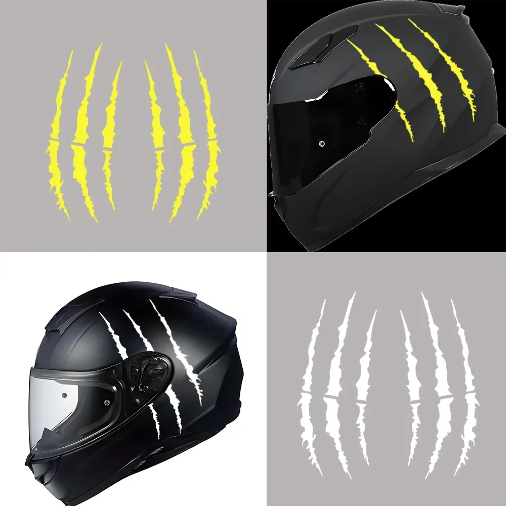 2pcs Monster Claw Scratch Vinyl Decals Waterproof Sunproof Racing Sticker Motorcycle Scooter Helmet Body PVC Refit Decor