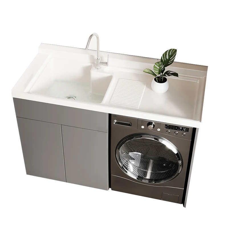 

Balcony washing machine cabinet combination drum washboard integrated floor-to-ceiling household