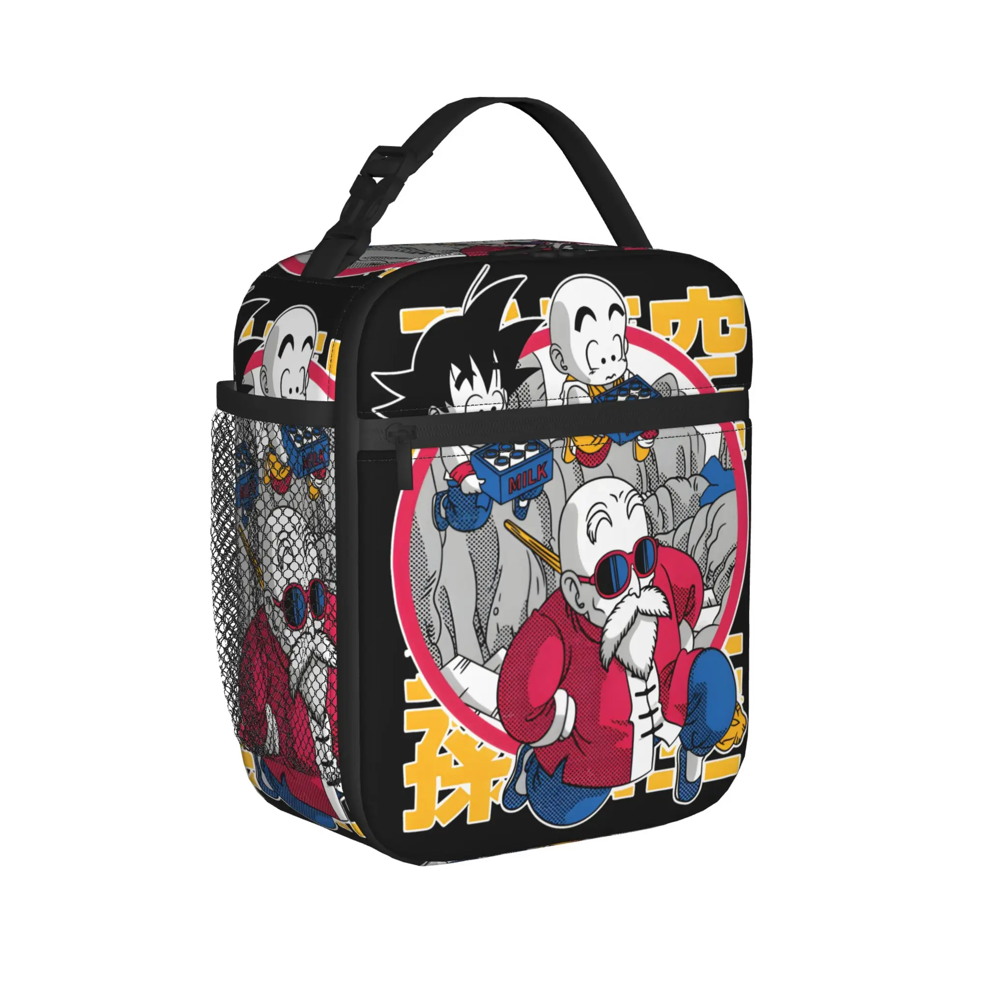 Dragons Balls Lunch Bag  Kawaii Lunch Box Picnic Portable Zipper Thermal Tote Handbags For Child Oxford Print Cooler Bag
