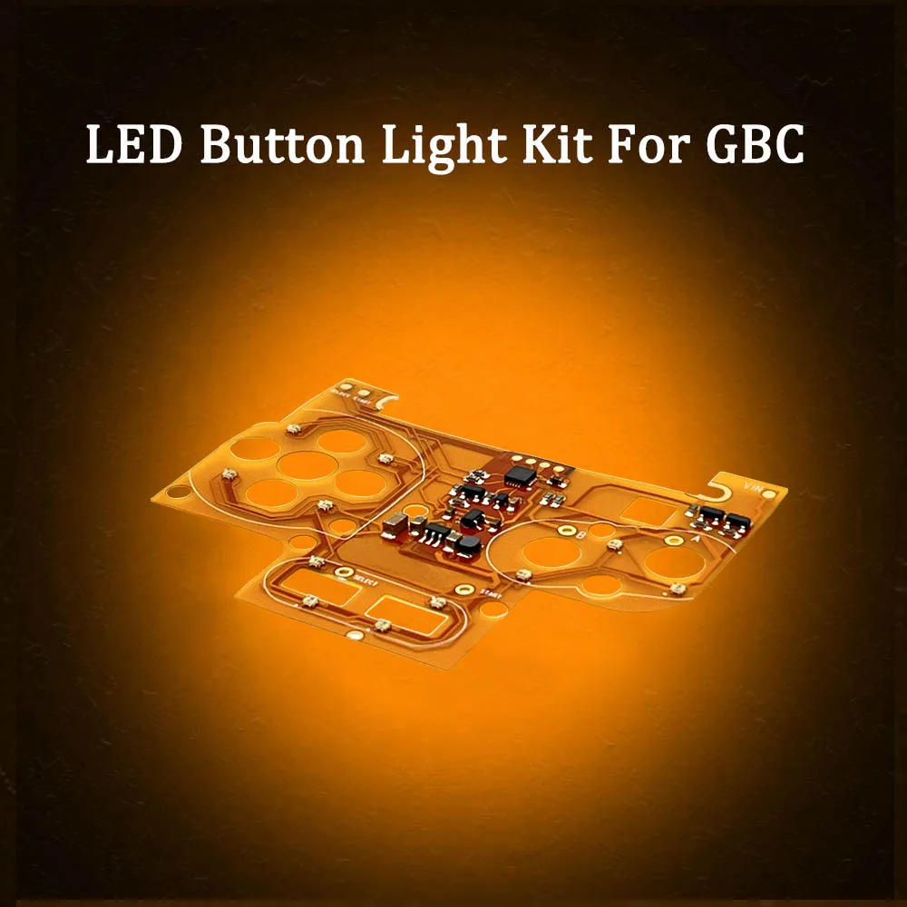 Kits de luz LED de botón para tablero de botones GBC con 4 modos de luz, Kits de modificación de Color para Nintendo GameBoy, accesorios de juego de