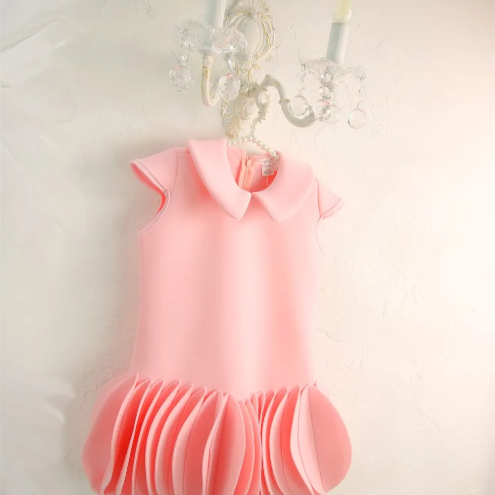 2024 New Cute Toddler Easter Pink One-piece Wedding Brithday Party Short Children Dresses Kid Clothes For Girls Costume Sukienka