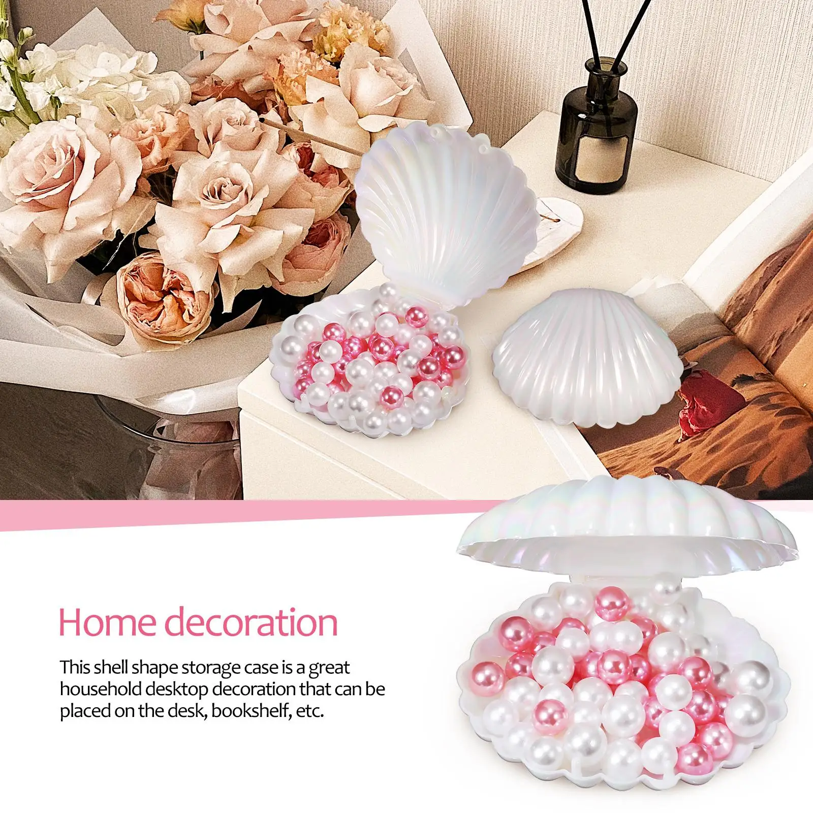 15 Pcs Pieces Rings Holder Mermaid Home Adornment Seashell Jewelry Dish Abs Adornments