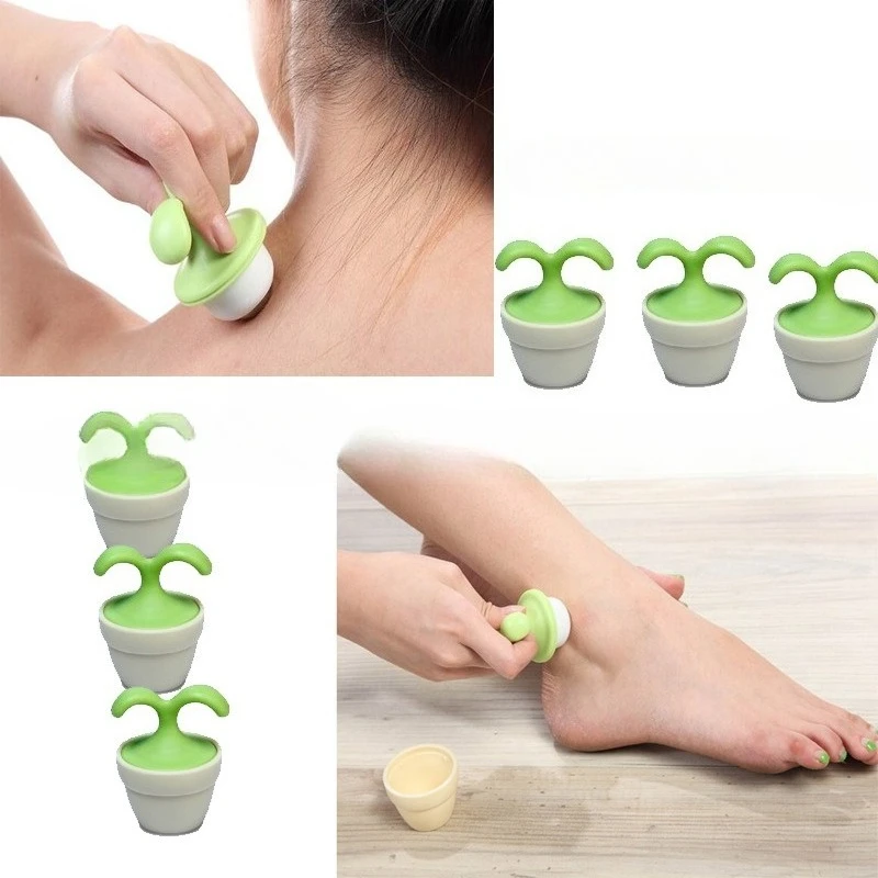 Cute Ice Eye Massager Sweet Cute Green Potted Plant Roller Tools Solid Color Body Massagers Care Eye Relaxing Skin Ball Handheld