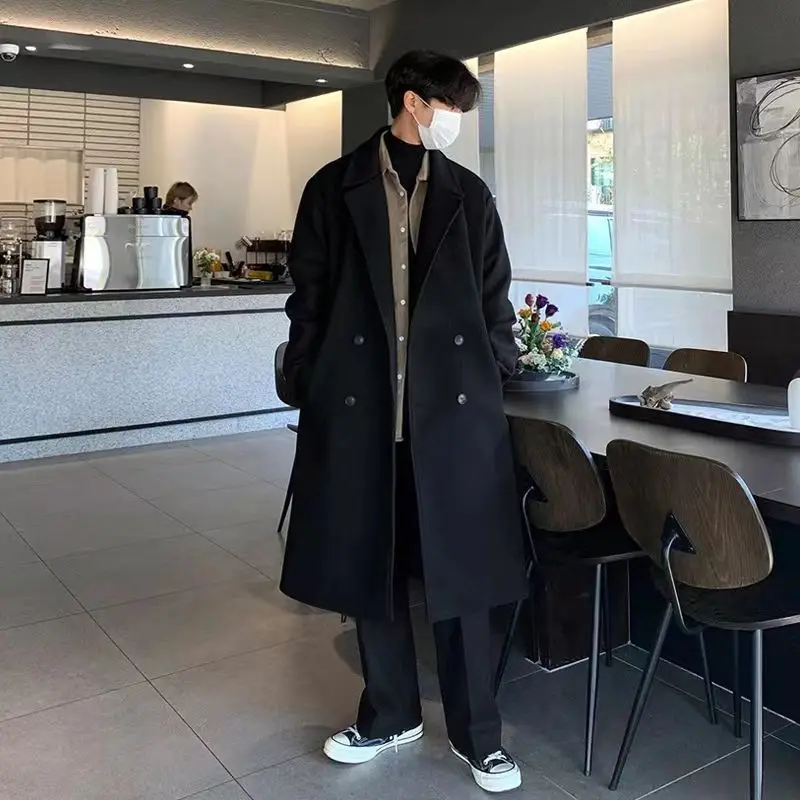 

Wool Blend Man Coat Mans Locomotive Heavy Duty Multi Pockets Windproof Waterproof Rainproof Protective Breathable Splashproof Bf