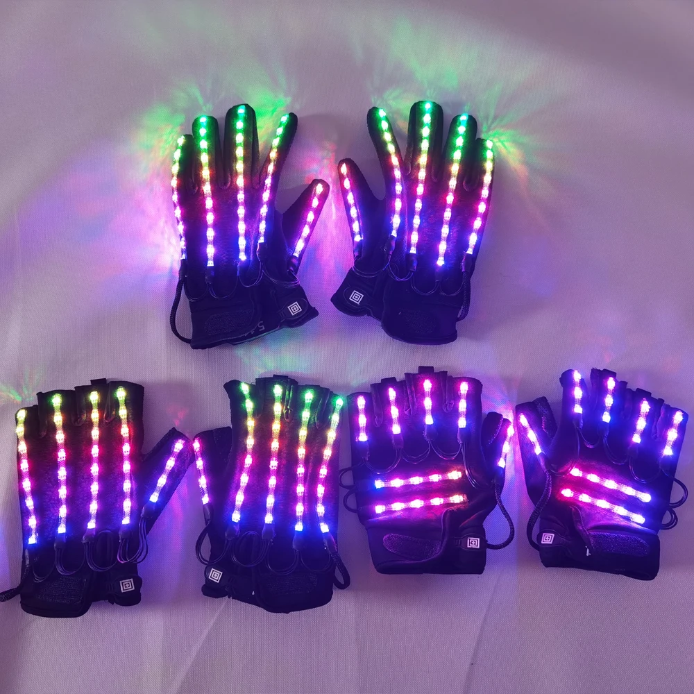 Flashing Gloves Glow 360 Mode LED Ray Light Finger Lighting Mitt Glowing Up Glove Glasses Stage Glow Costume