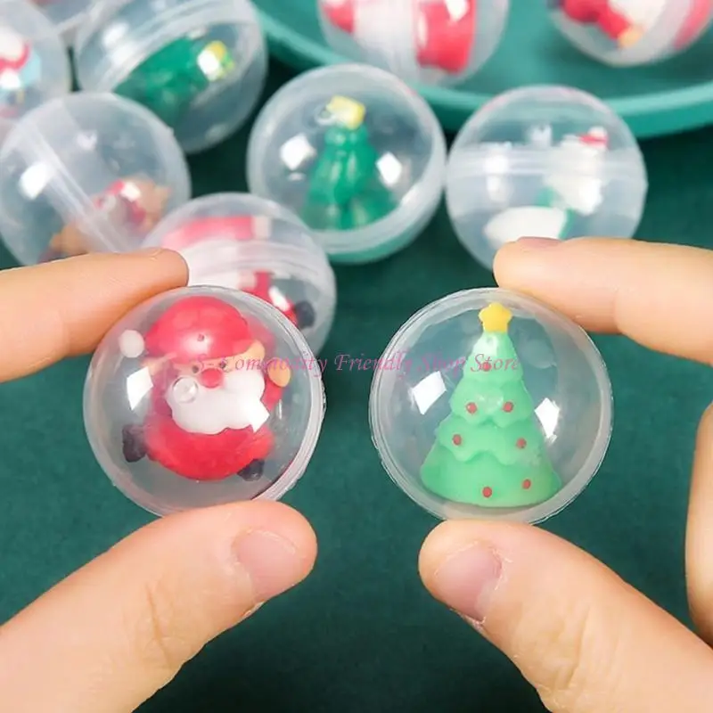 85AE Christmas CapsulesToy Christmas Tabletop Decors Figurine Interactive Twist Eggs Vending Machine Toy Toddler Party Favor