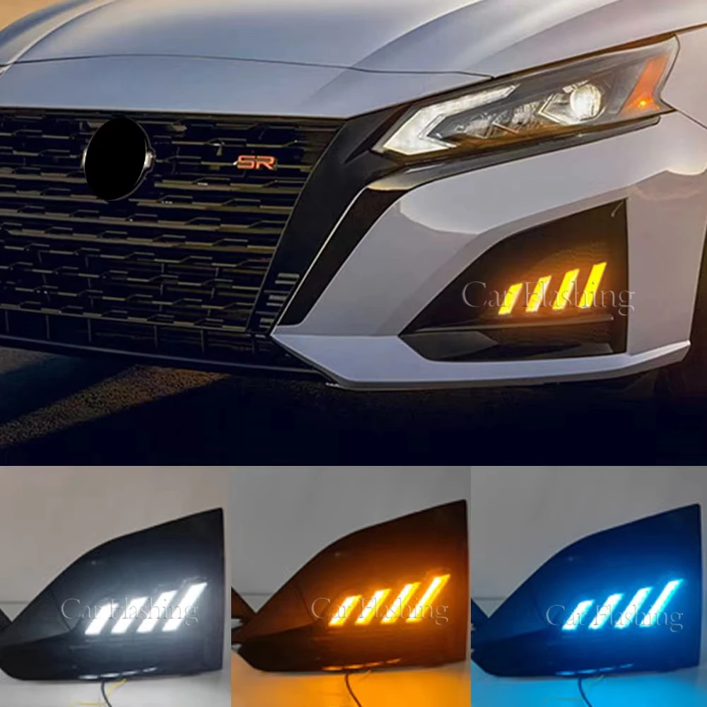 

For Nissan Altima Teana 2024 2025 Led DRL Daytime Running Light Turn Signal Fog Lamp Auto Car Accessories 12V