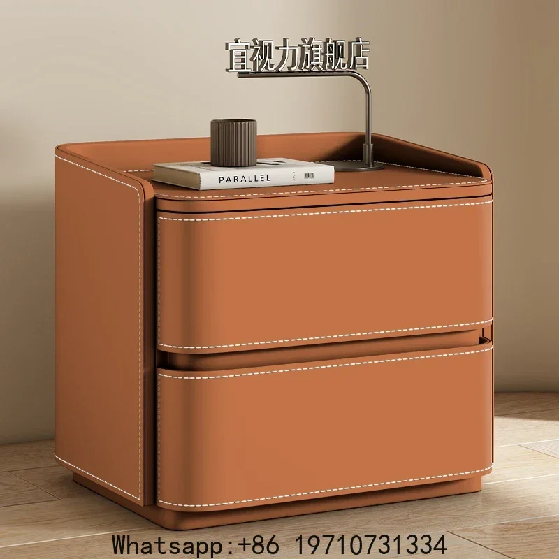 

Bedroom Double Storage Space Bedside Tables Light Luxury Solid Wood Storage Side Cabinet Hotel Homestay Storage Side Cabinets