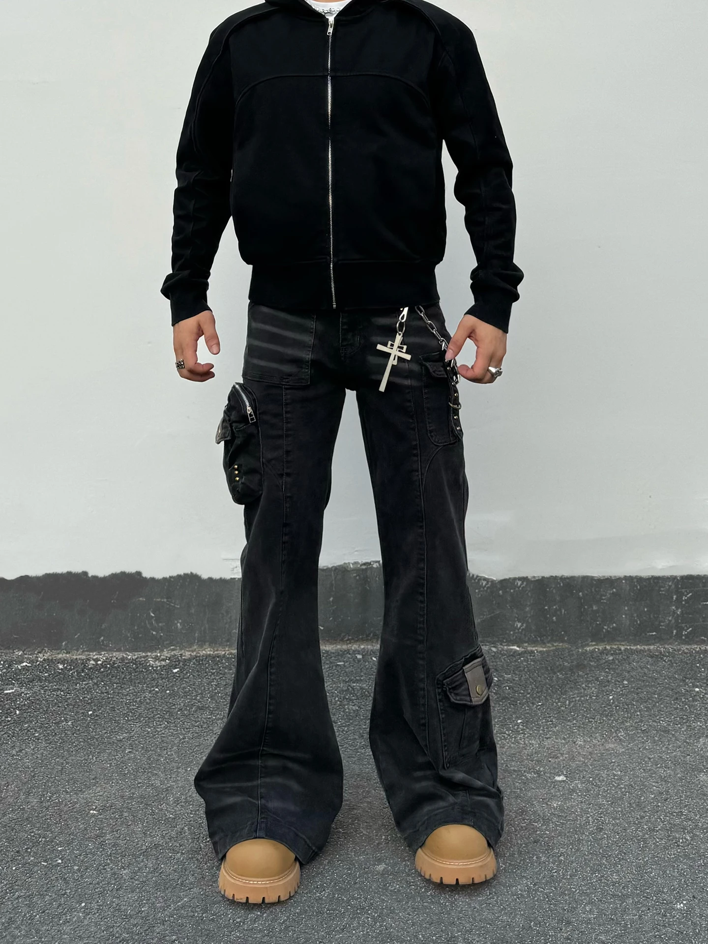 

Американские ретро-джинсы Cleanfit Multi ket Workwear, свободные, слегка расклешенные, длинные брюки для мужчин и женщин