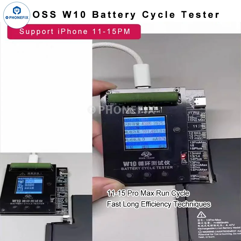 OSS W10 Tester ciclo batteria S01 scheda di attivazione cortocircuito per iPhone 11-15 Pro Max modifica strumento di riparazione efficienza batteria