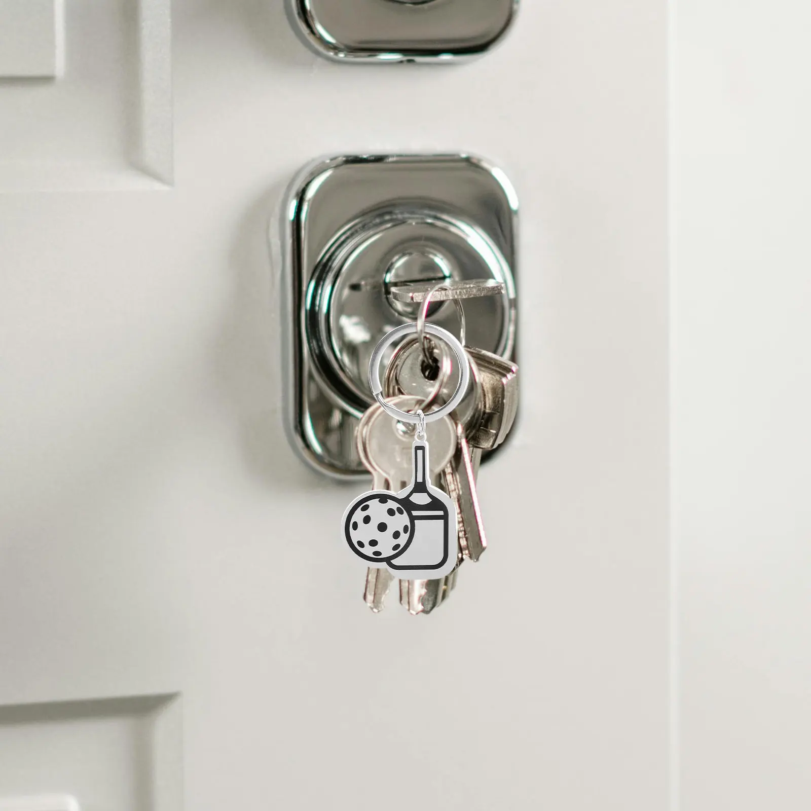 

Брелок в виде мини-теннисной ракетки/ракетки для пиклбола из нержавеющей стали, спортивное украшение для вечеринок, сувениров, коллекционеров украшений