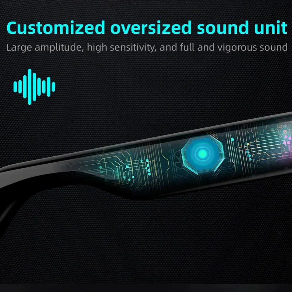 Wireless smart glasses with audio and voice calling, rechargeable music glasses with built-in microphone - Image 5