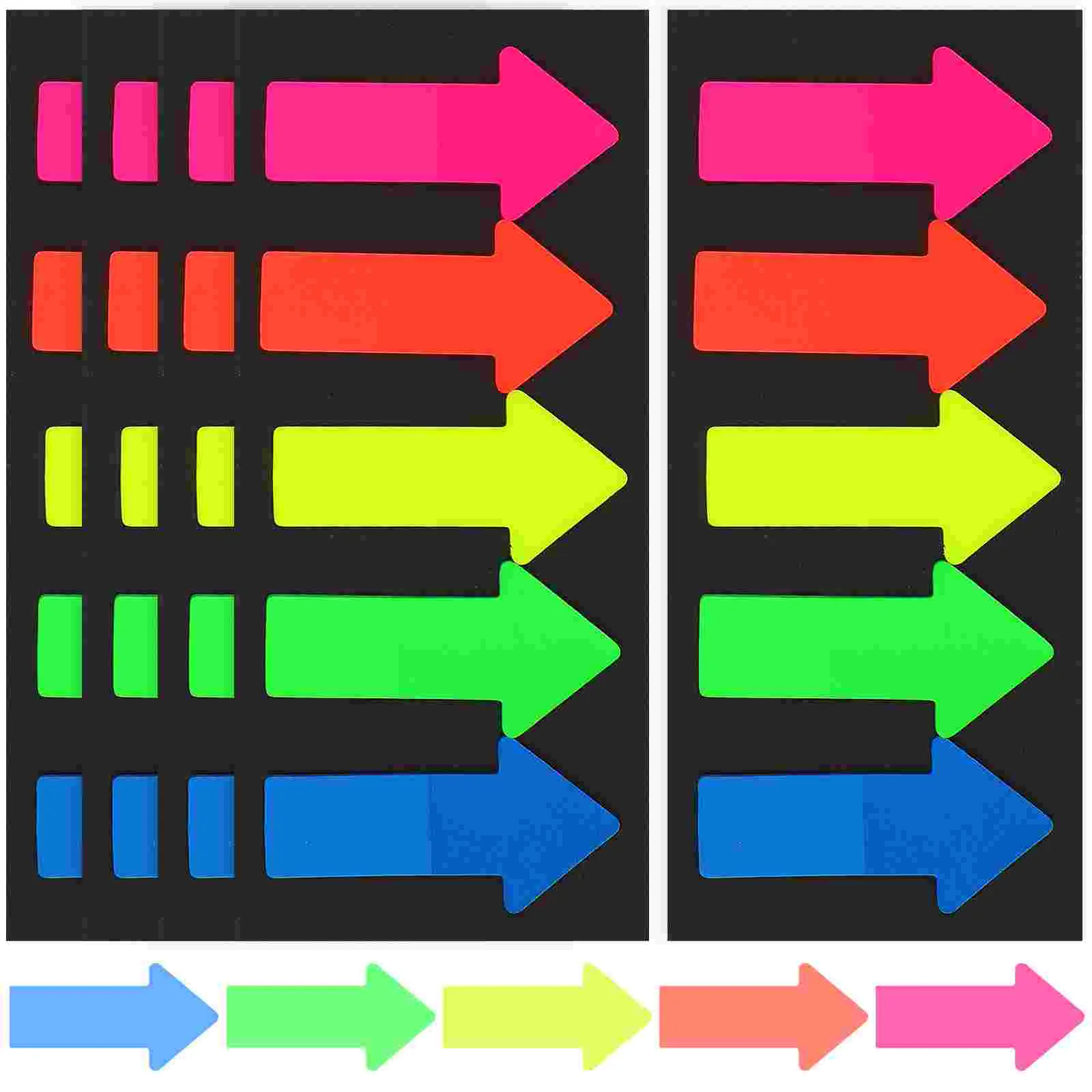 10 conjuntos de adesivos para unhas, marcadores reutilizáveis, abas de índice, graváveis em forma de seta