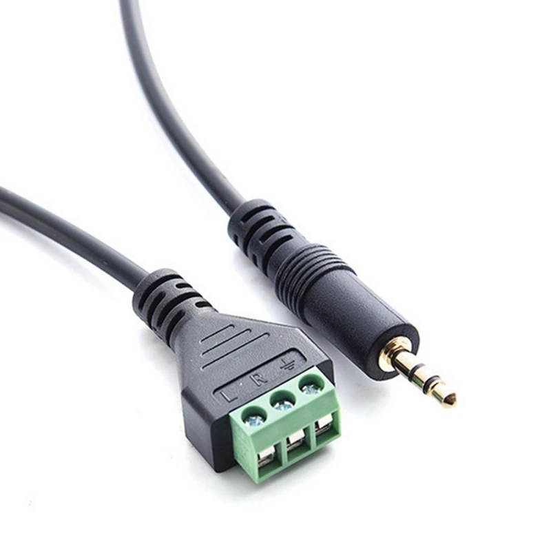 OUVU-3.5mm 3-Pole Stereo Stekker naar 3-Pin AV Video Schroef Shield 30 cm Balun Terminal Jack Connector Adapter Kabel