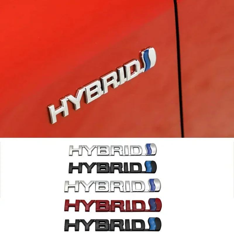 

Metal HYBRID Car Front Grille Emblem Auto Body Trunk Badge Decal for Toyota LandCruiser Yaris Camry Vios Corolla 4runner
