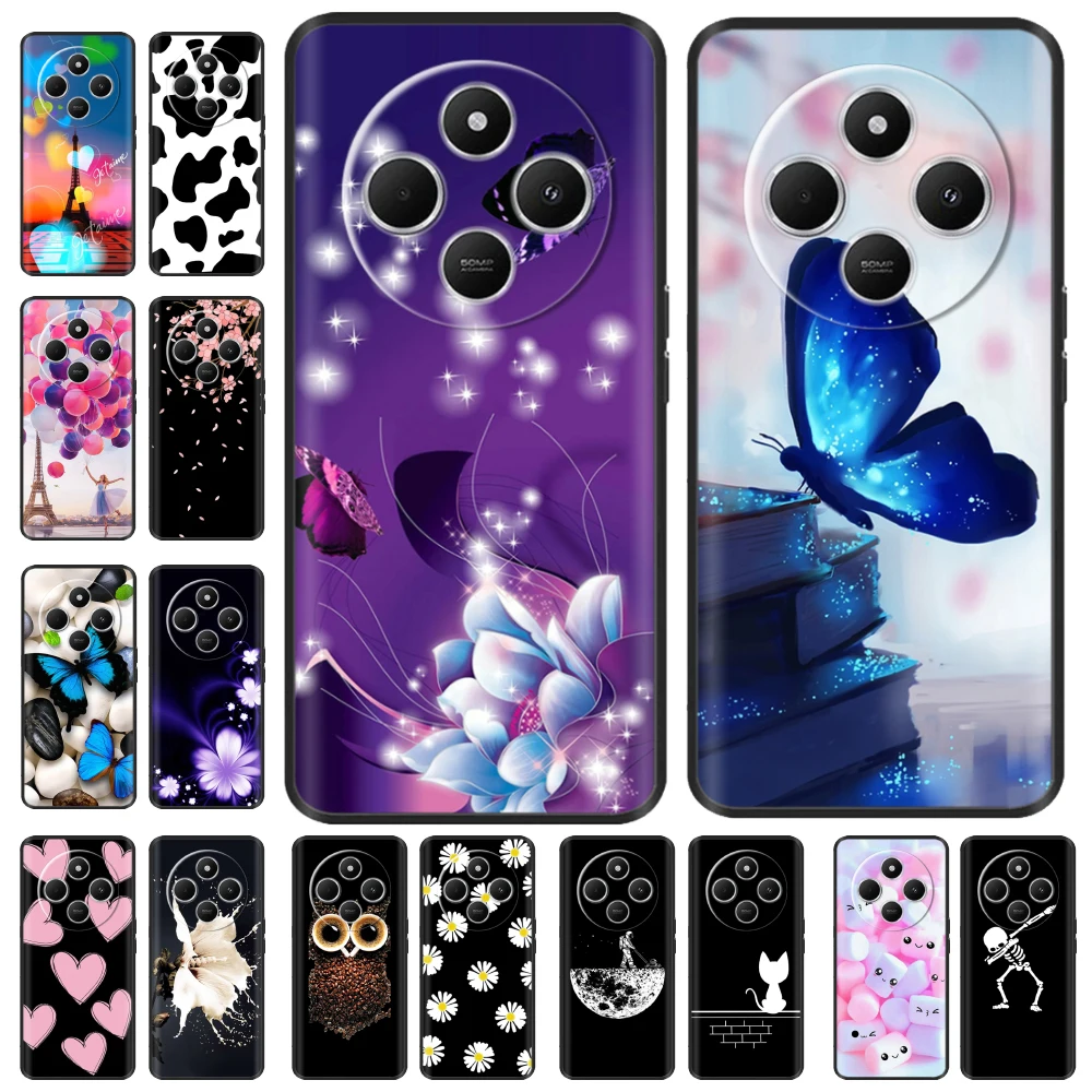 For Redmi 14C Case Soft Silicone Luxury Butterfly Printed Back Cover Phone Case for Xiaomi Redmi 14C 14 C 4G Coque Redmi14C Capa