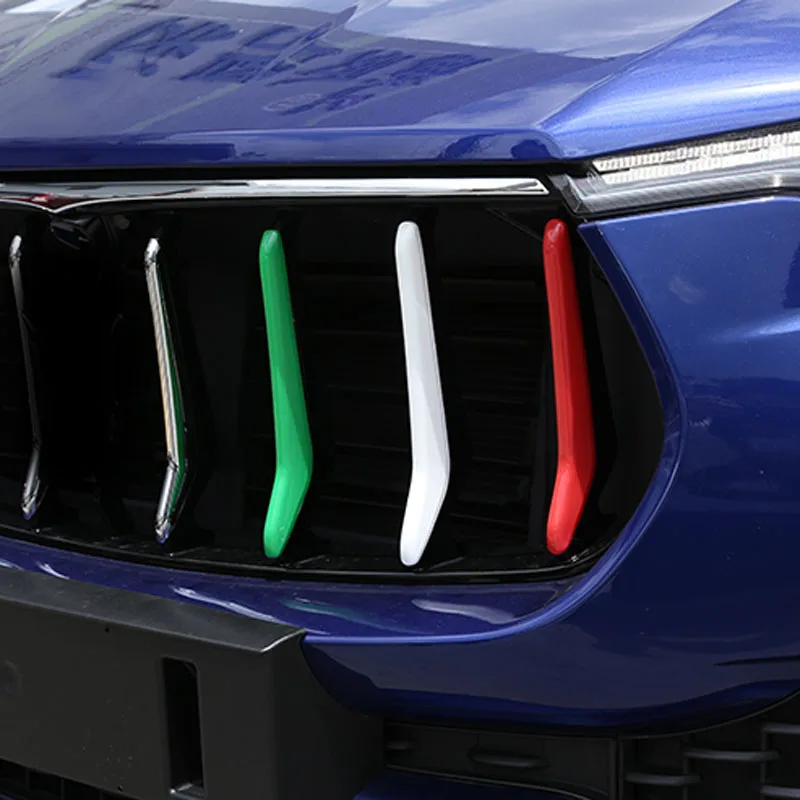 3pcs for Maserati Levante Front Grille Three Decorative Strip Sticker Flag Color of Italy