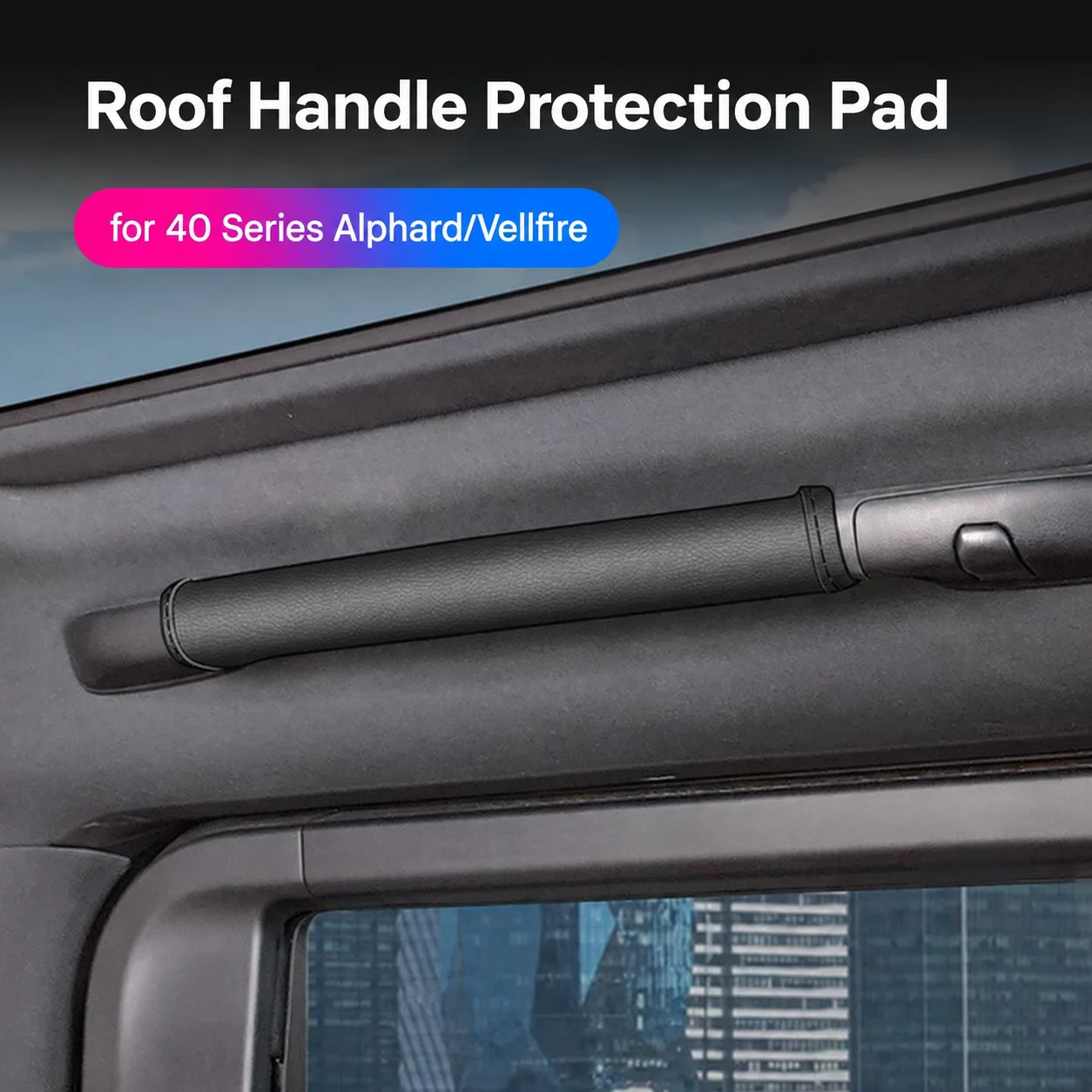 Car Roof Handle Protector for Toyota Alphard Vellfire 40 Series PU Leather Texture Headliner Guard Pad Scratch Protection 1 Pair