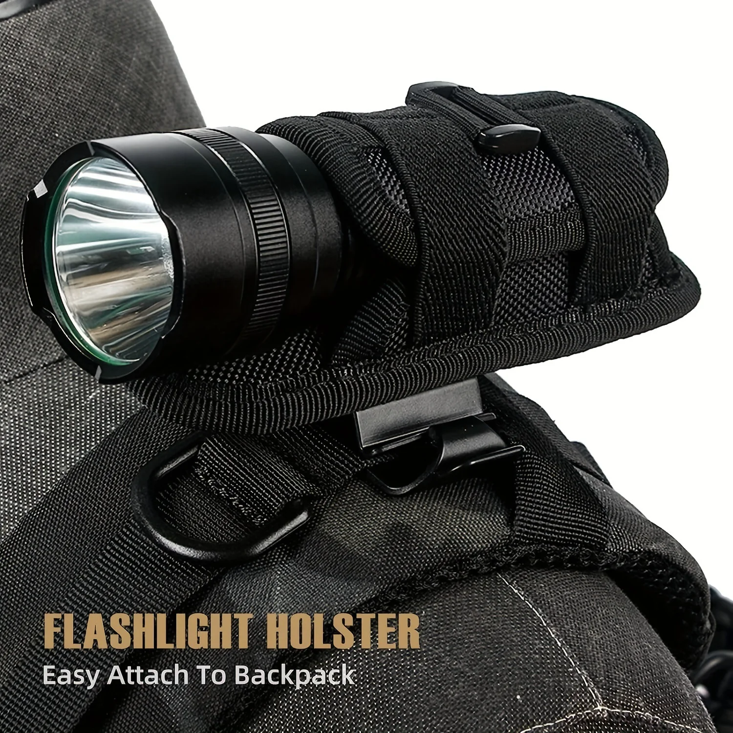 

Flashlight Bag 360 Degree Rotatable Flashlight Pouch Holster Outdoor tool Waist Bag Molle Backpack hanging bag with torch clip