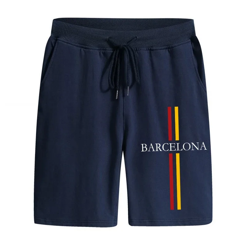 Herren-Freizeitshorts, modische Walking-Shorts, klassische Barcelona-Print-Fußballshorts, ideal für Zuhause und Outdoor, kühle, weiche, knielange Hose. – Detail 7