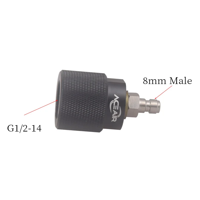 HPA G1/2-14 8MM QD Pressure Regulator Quick Coupler Air Tank Soft Gas Filling Adapter Gas Cylinder Refill Accesories For Diving