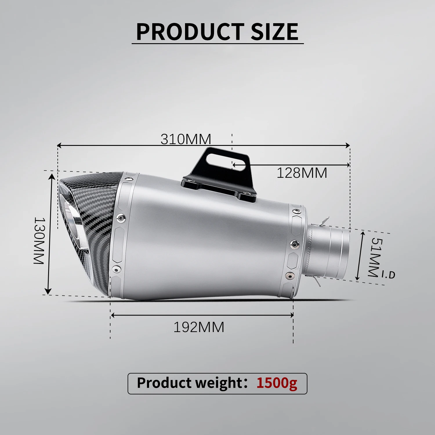 

51mm TA CNC Universal Motorcycle EXHAUST Scooter Modified Muffler escape Slip On CBR 125 250 CB400 CB600 Z750 Pipe tail end Part