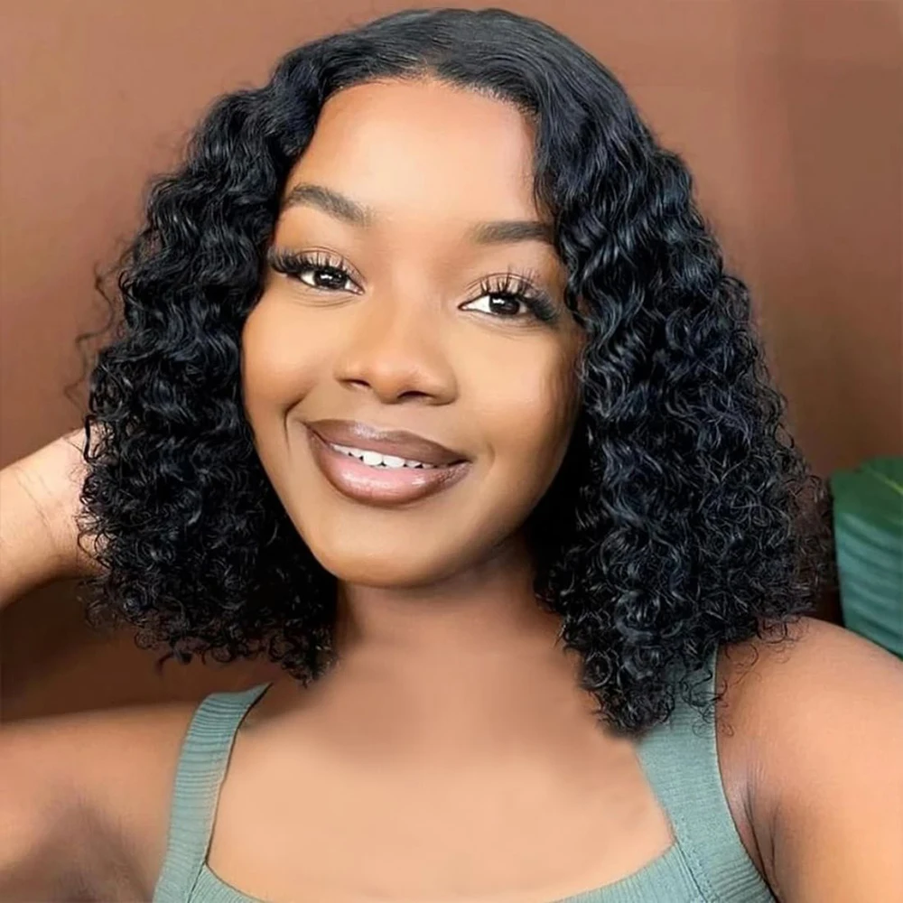 غلويليس الأفرو الباروكات شعر الإنسان شعر طبيعي مفرود الباروكات 4x4 HD الدانتيل بوب شعر بشري قصير الباروكات 100% جودة الشعر البشري ﻿