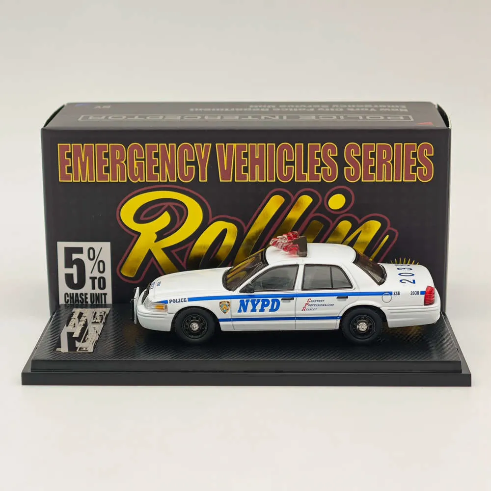 Rollin 1:64 CV NYPD/LAPD Victoria Crown Diecast Toys Car Models Miniature Hobby Collectible Gifts