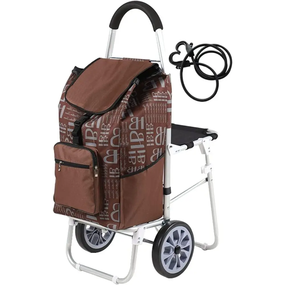 

Swivel Wheel Shopping Cart with Removable Waterproof Bag for Grocery Storage and Stair Use