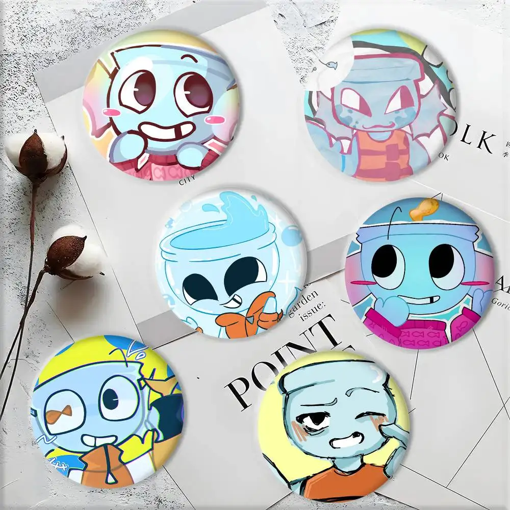 1pc Anime D-Dandys World Finn Cartoon Style Badge Brooches On Backpack Decoration Round Enamel Pins For Accessorys